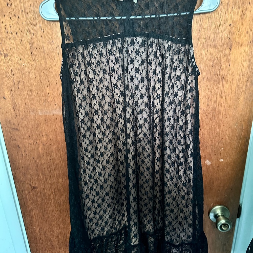 EGO Black and Cream Lace Midi Dress